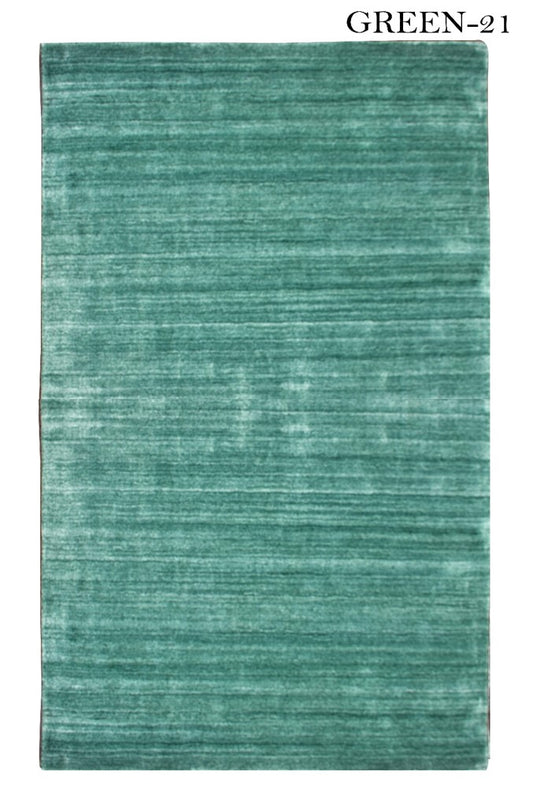 Handwoven Viscose Carpet - Green 21