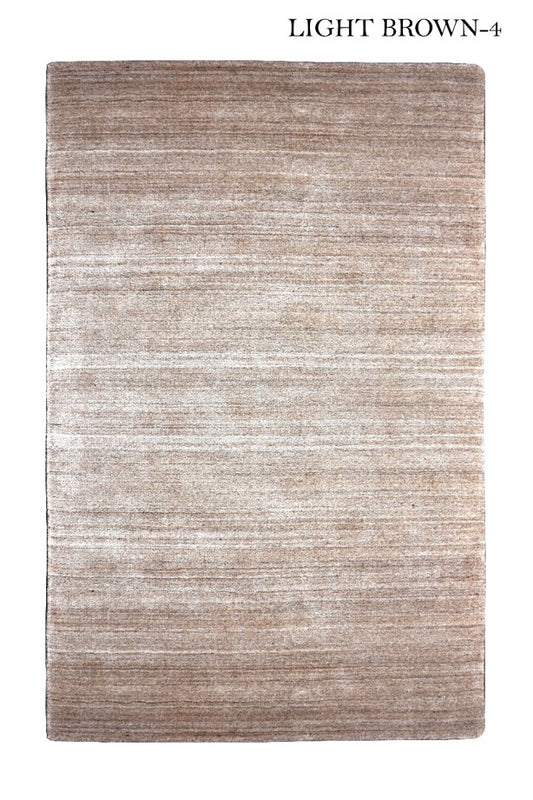 Handwoven Viscose Carpet - Light Brown 4